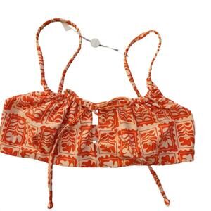 NEW CITRINE women's suzy bikini top in mandarin stamps